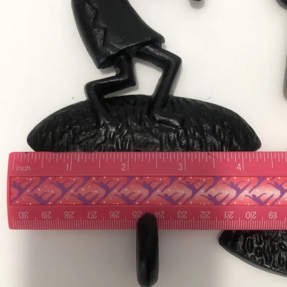 Kokopelli Set Of Two Black Cast Iron Wall Hangings With Coat Hooks